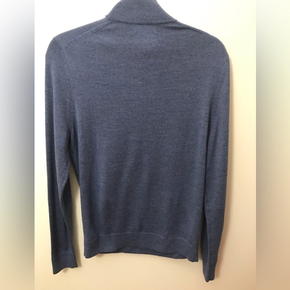 NORDSTROM Mens Blue Merino Wool Quarter Zip Knit Sweater Size Small - Picture 8 of 11